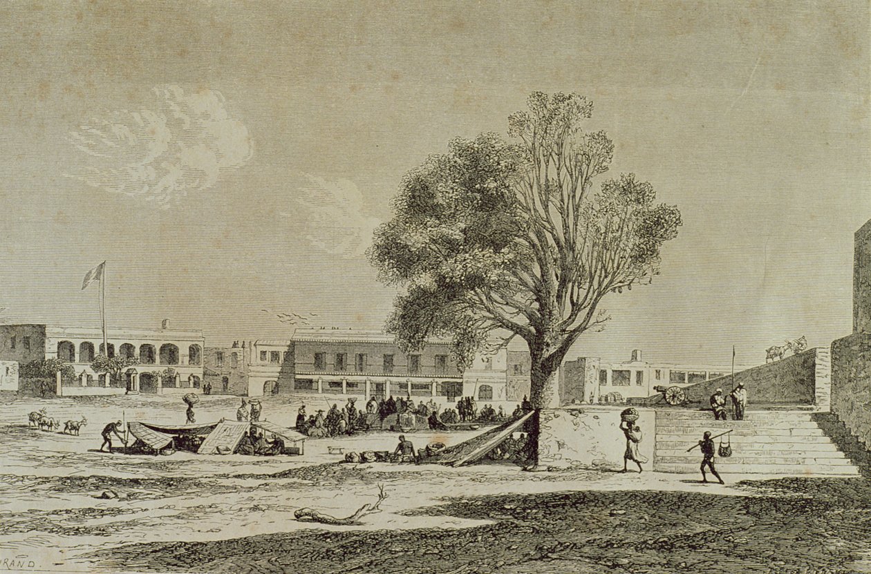 Goree Island, Senegal, in the 1860s, engraved by Charles Maurand by French School