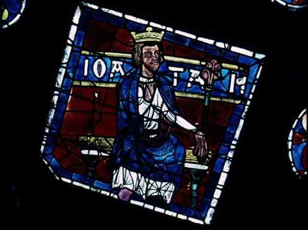 King Joath (detail) from the North Rose Window, c.1223 by French School