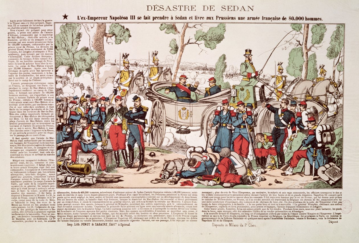 Napoleon III arrives at Sedan and surrenders 80,000 French soldiers to the Prussian army by French School