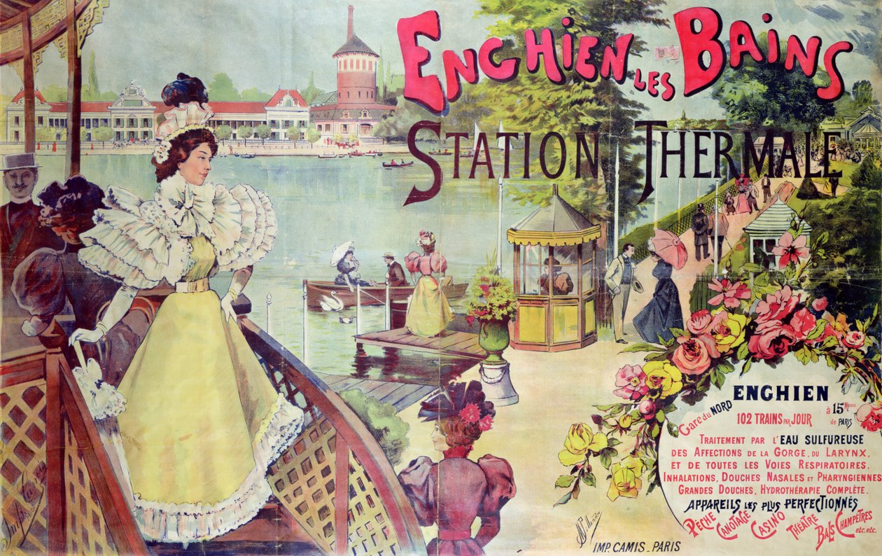 Poster advertising the spa resort of Enghien-les-Bains, France, late 19th century by French School