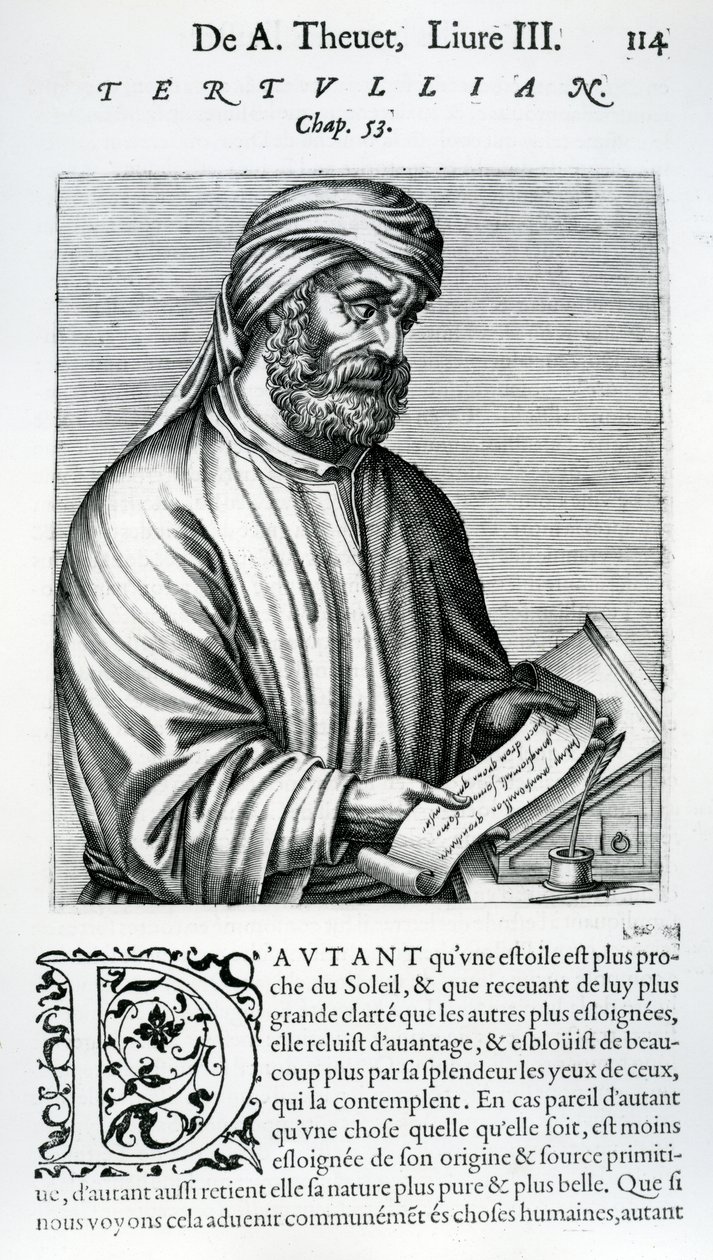 Tertullian, illustration from Andre Thevet