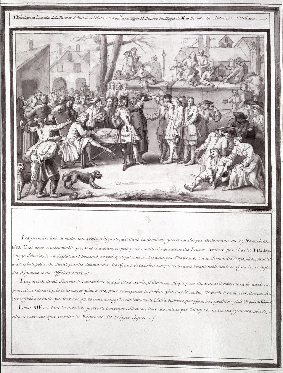 The Election of the Militia at the Parish of Authon, part of the Dourdans Election, 1688 by French School