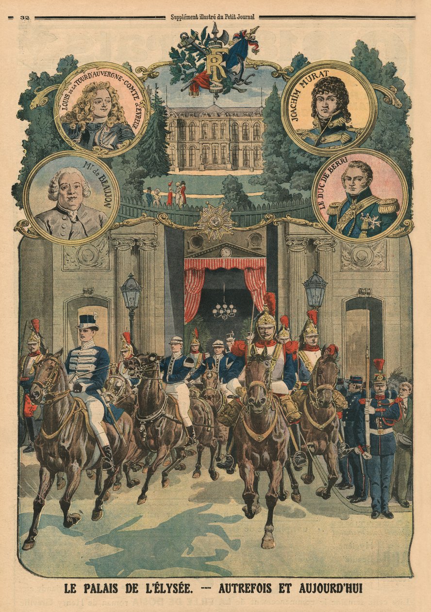 The Elysee Palace, formerly and today, back cover illustration from 