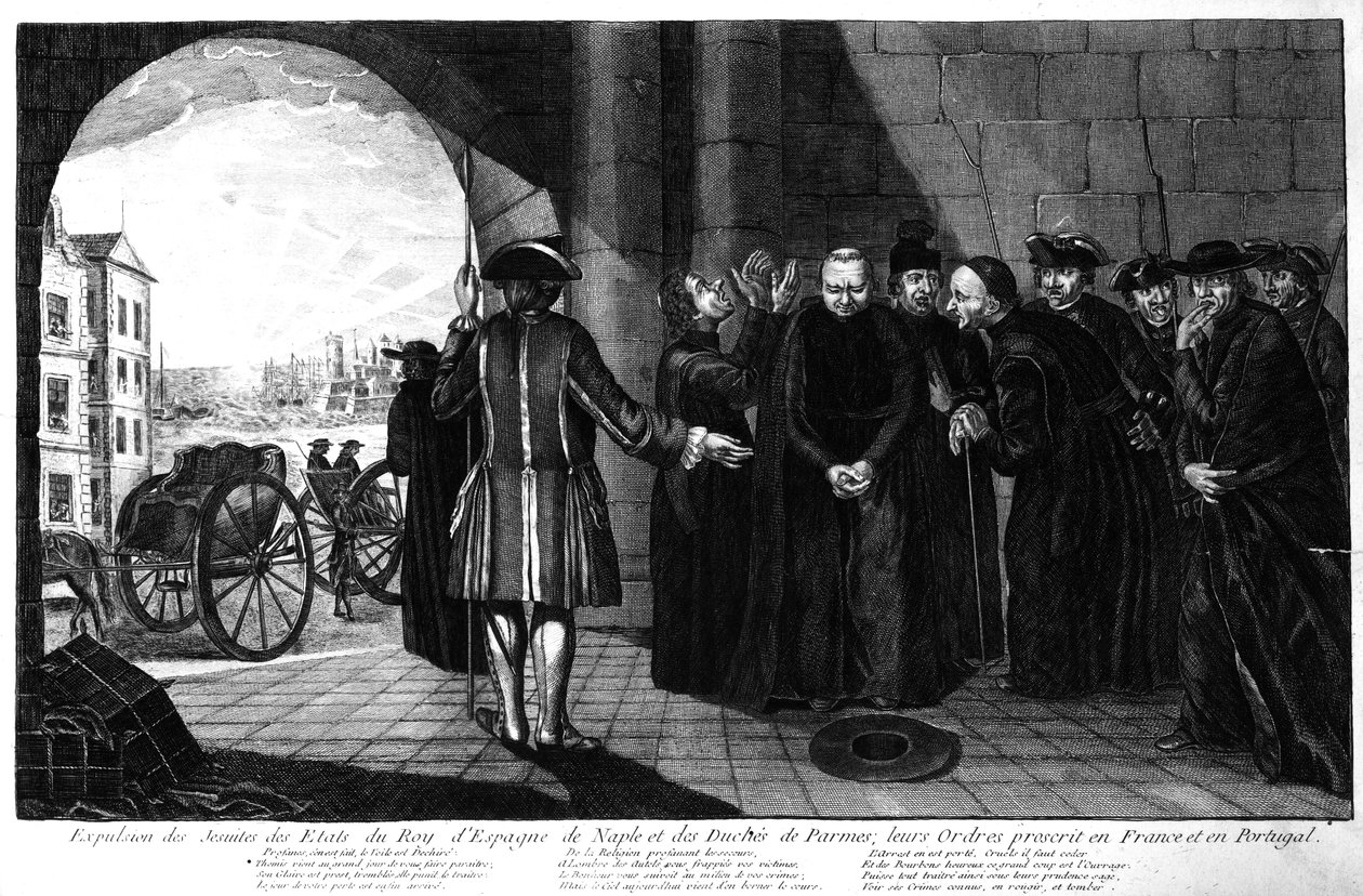 The Expulsion of the Jesuits from the Kingdoms of Spain and Naples and the Duchy of Parma; their Orders banned in France and Portugal, c.1770s by French School