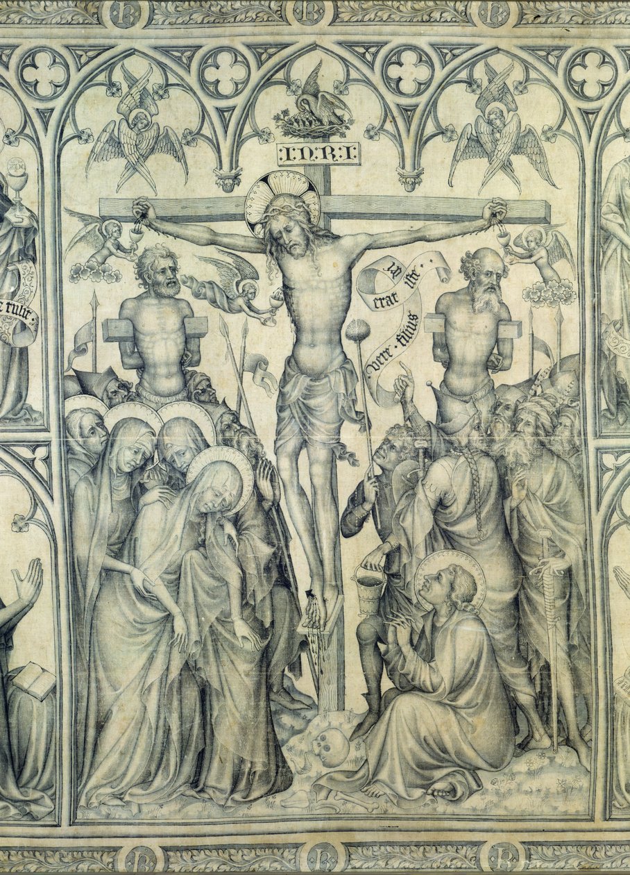 The Parement of Narbonne, Crucifixion, c.1375 (detail) by French School
