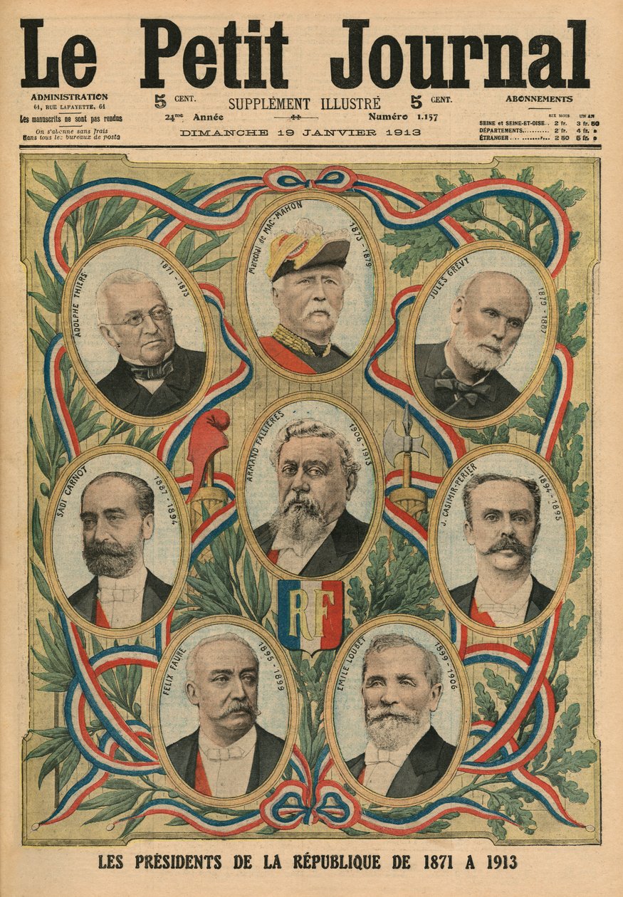 The Presidents of the French Republic from 1817 to 1913, Front Cover Illustration from 