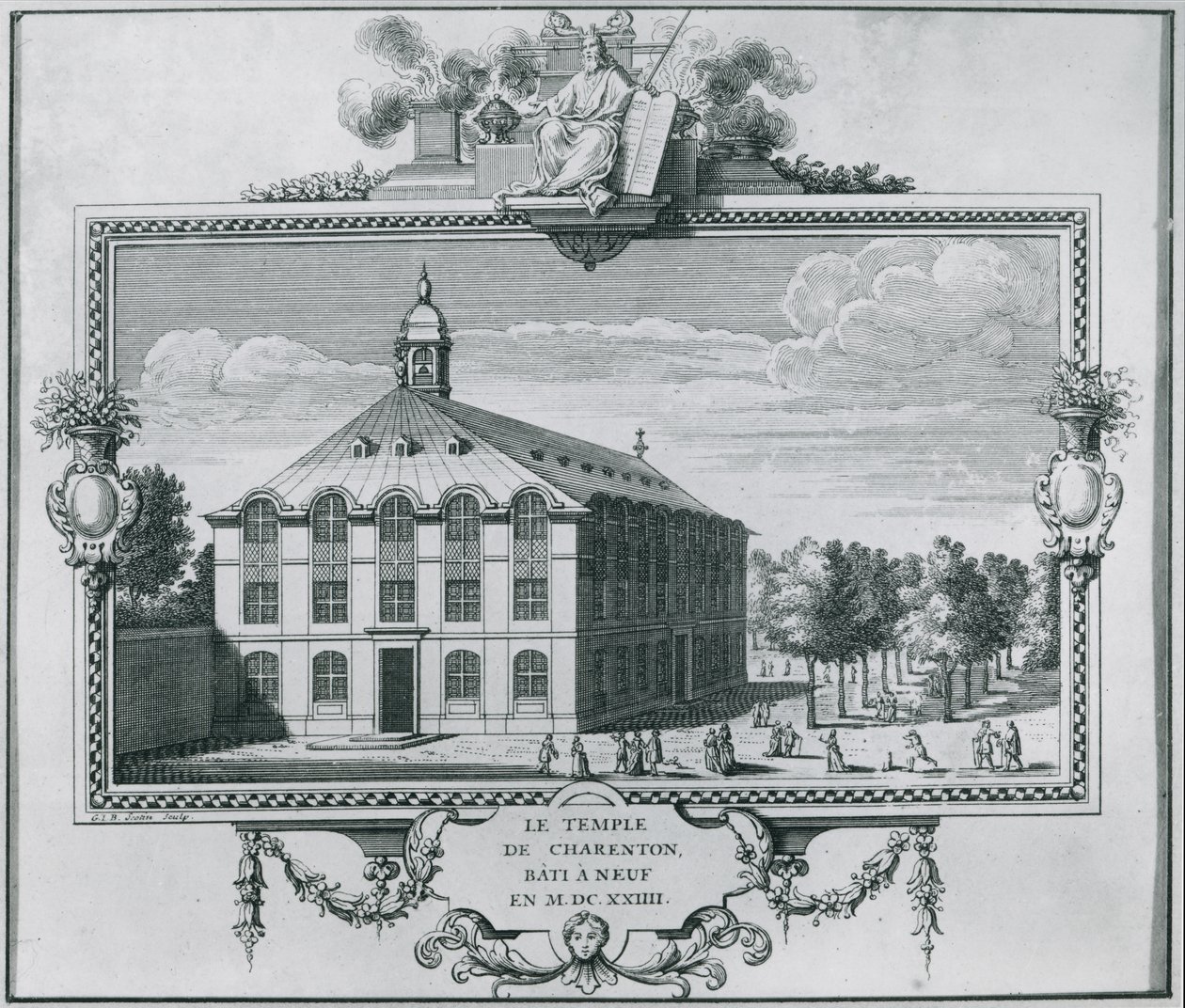 The Temple of Charenton, engraved by Gerard Jean Baptiste Scotin by French School