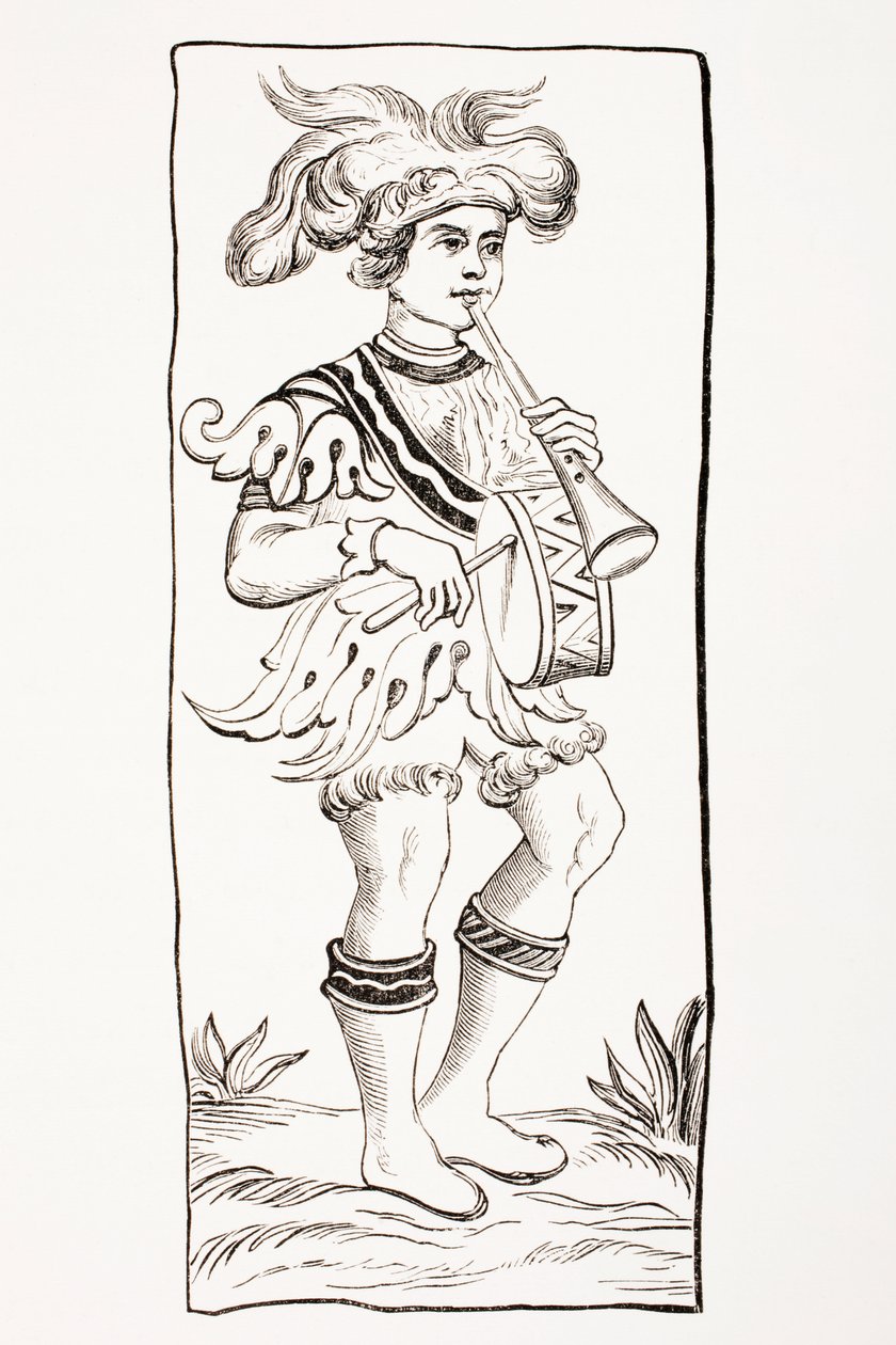 The joker card from a 15th century tarot deck, from 