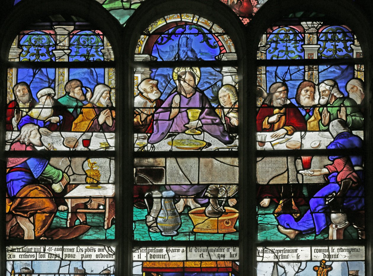 Window depicting the Last Supper (detail), 1530 by French School