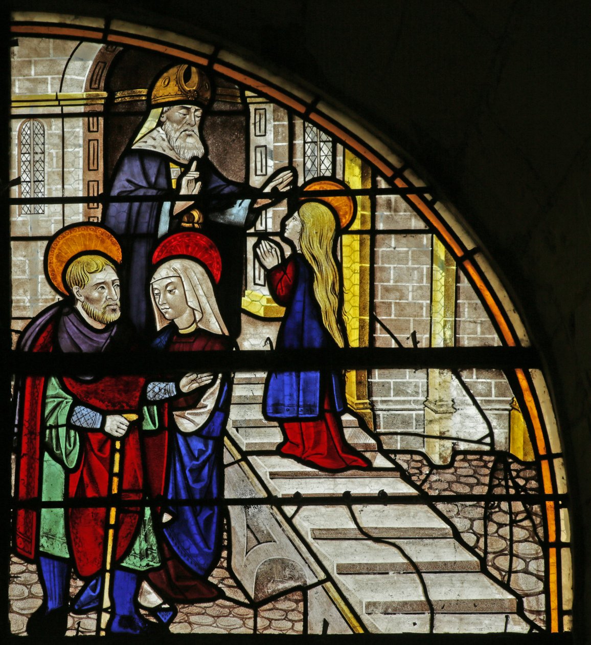 Window depicting Virgin Mary Story: Presentation in Temple by French School