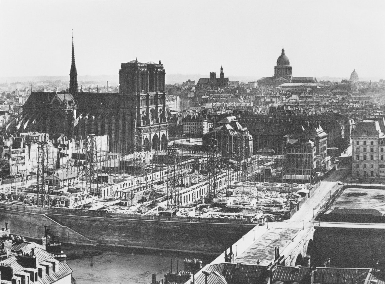 Building of the Hotel-Dieu, Paris, 1867 by French Photographer