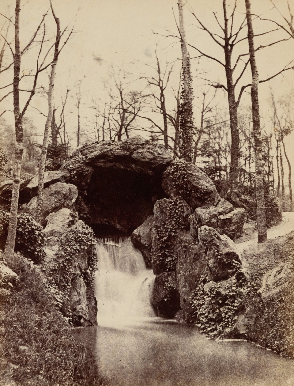 Cascade in the Bois de Boulogne, c. 1855 by French Photographer
