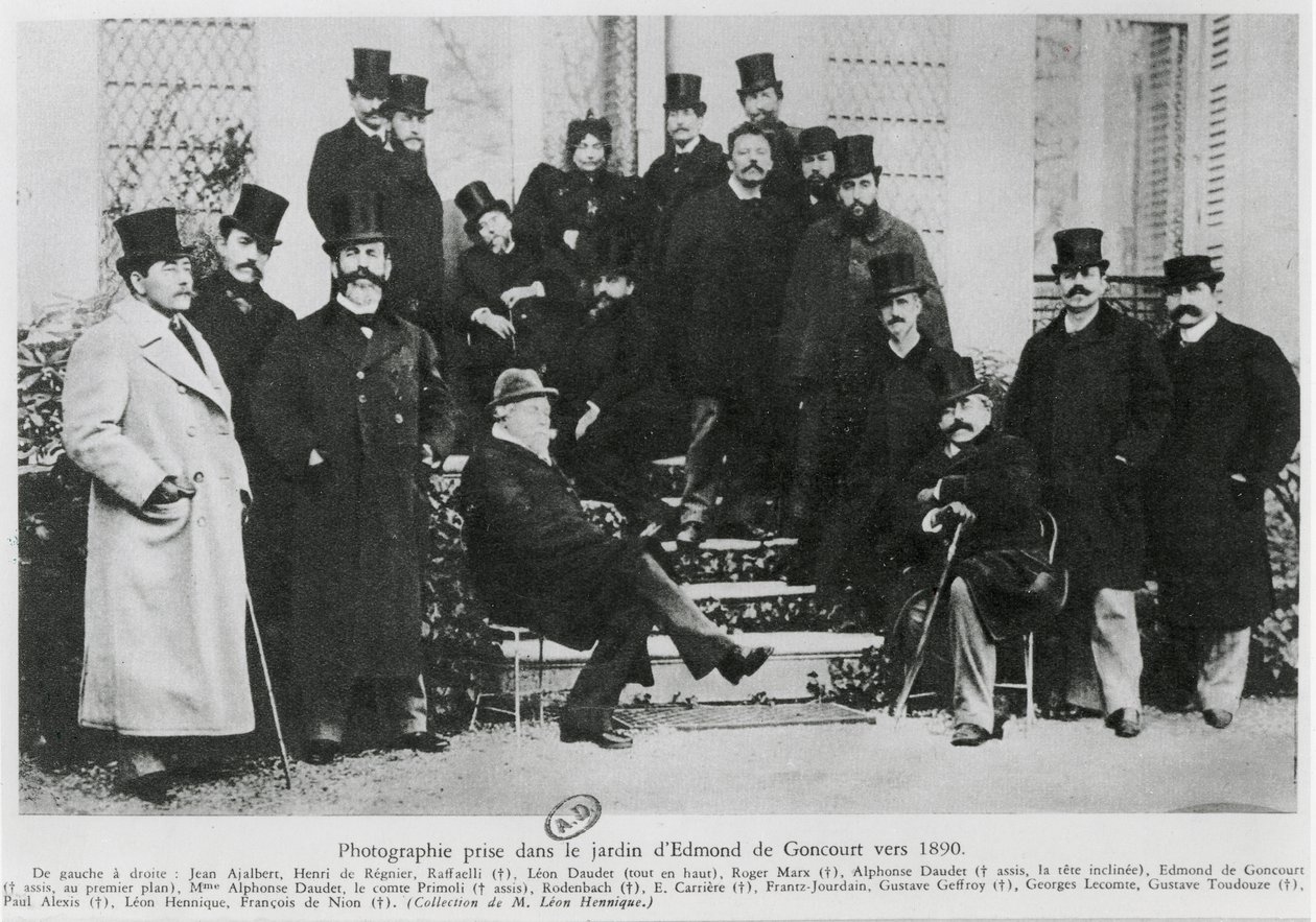 Group in the Garden of Edmond Huot de Goncourt by French Photographer