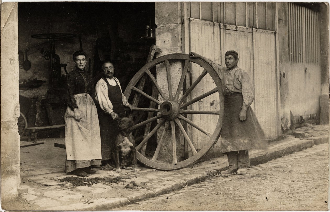 The carriage, manufacturer of trolley wheels. Postcard beginning 20th century. by French Photographer