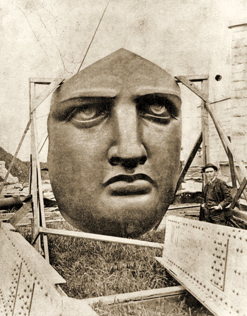 The Construction of the Statue of Liberty (Detail), c.1876 by French Photographer