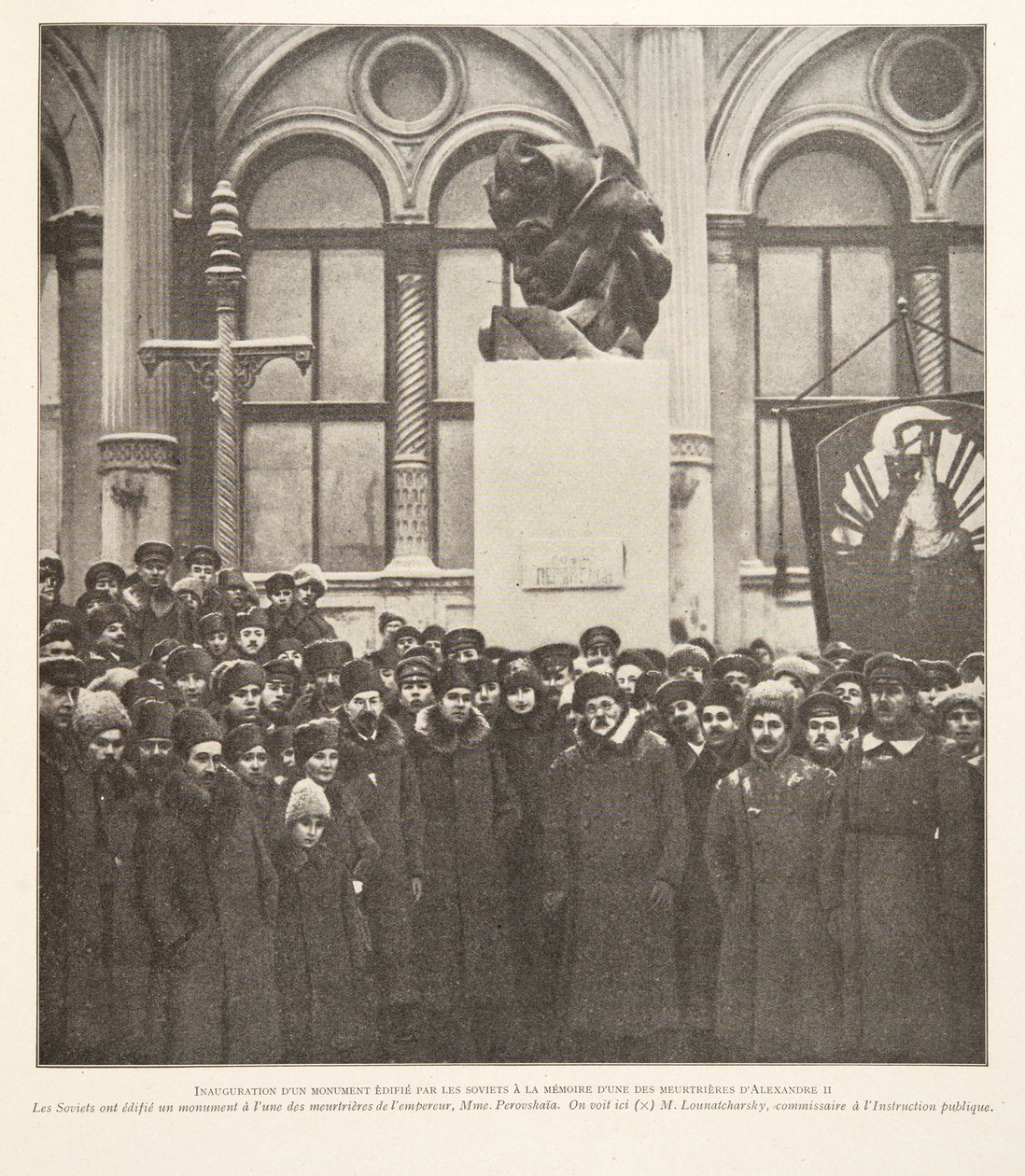 Unveiling of a Monument Erected by the Soviets in Memory of One of the Murderers of Alexander II, from Histoire des Soviets, pub. 1922 by French Photographer