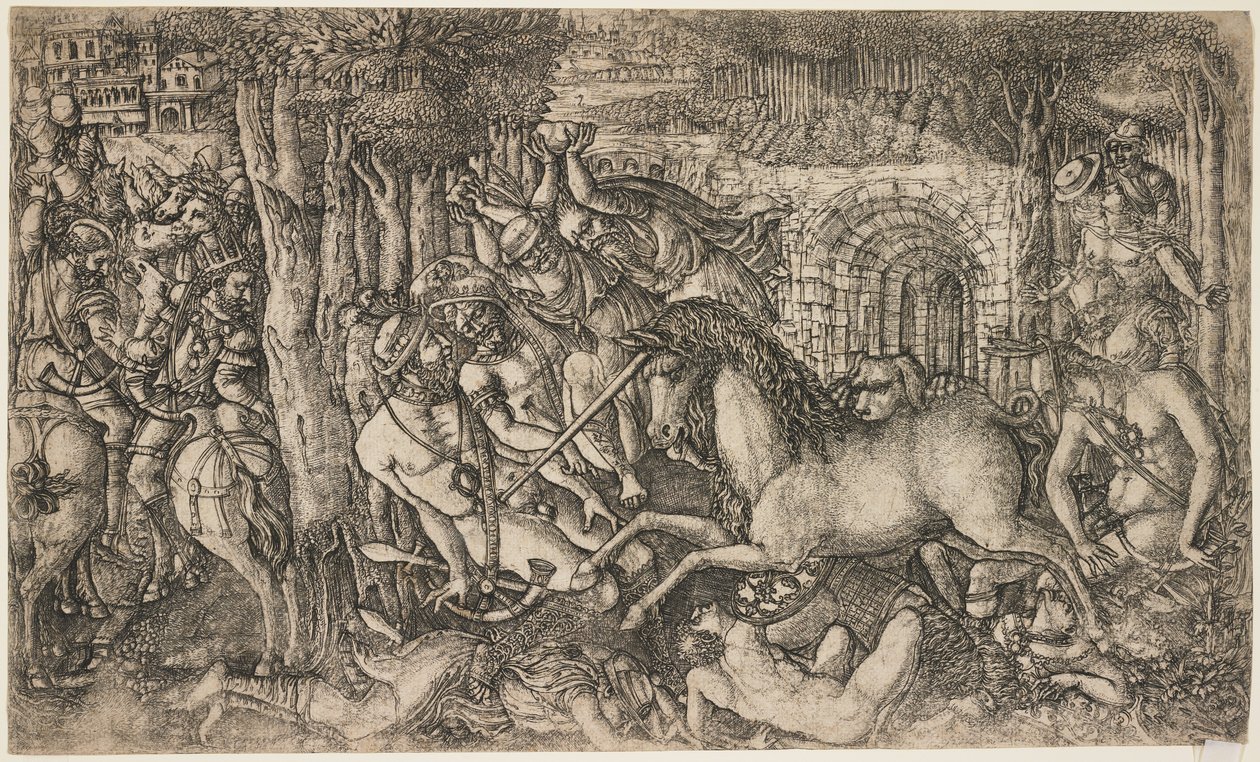 A King Pursued by a Unicorn, c.1547 by French School