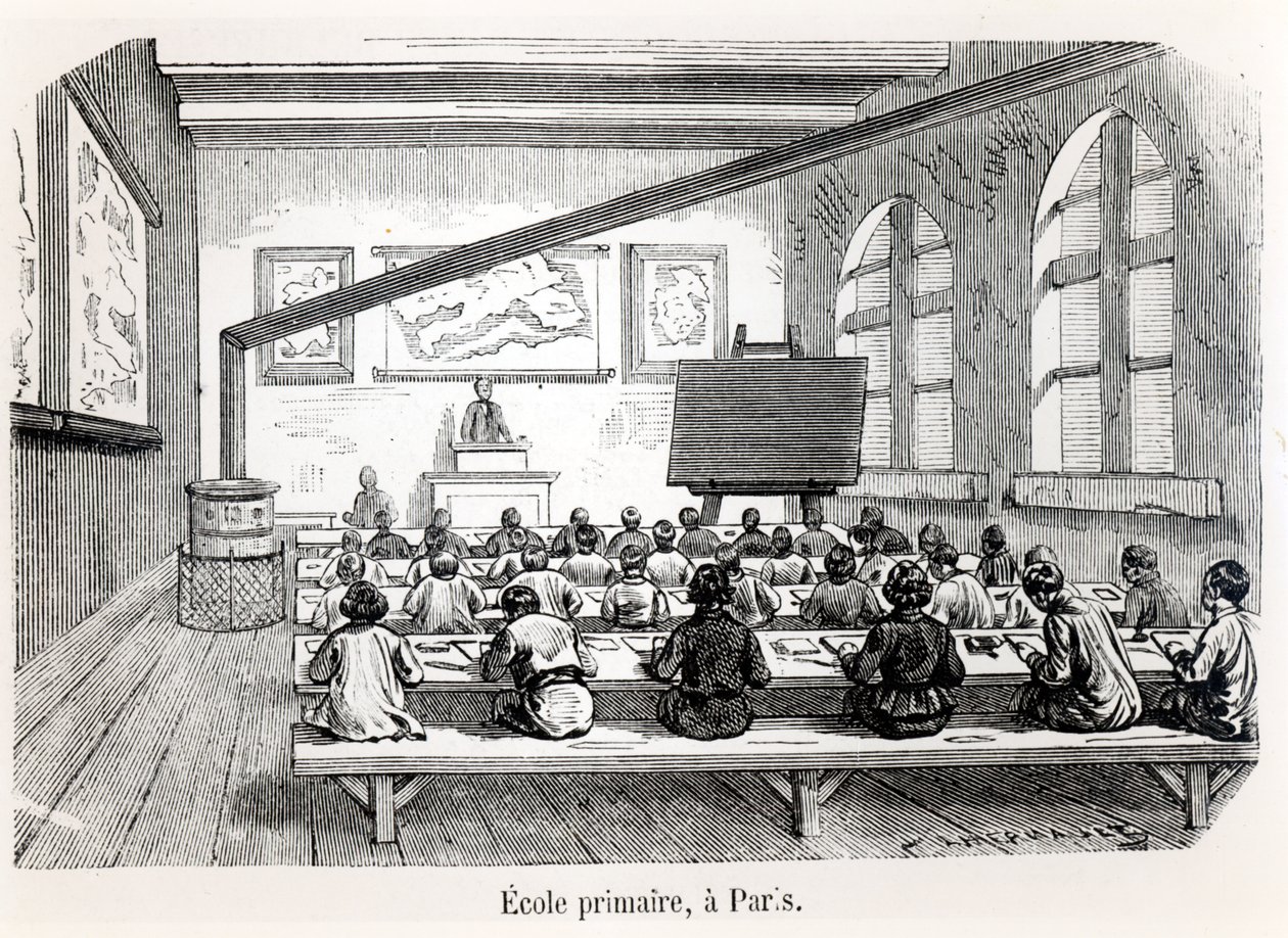 A Primary School in Paris, from Almanach du Magasin Pittoresque, 1975 by French School