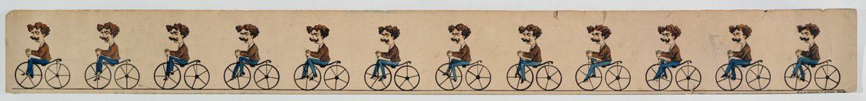 A Zoetrope band depicting a cyclist by French School