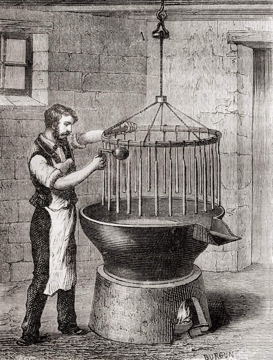 A Chandler Making Candles in the 19th Century, from 