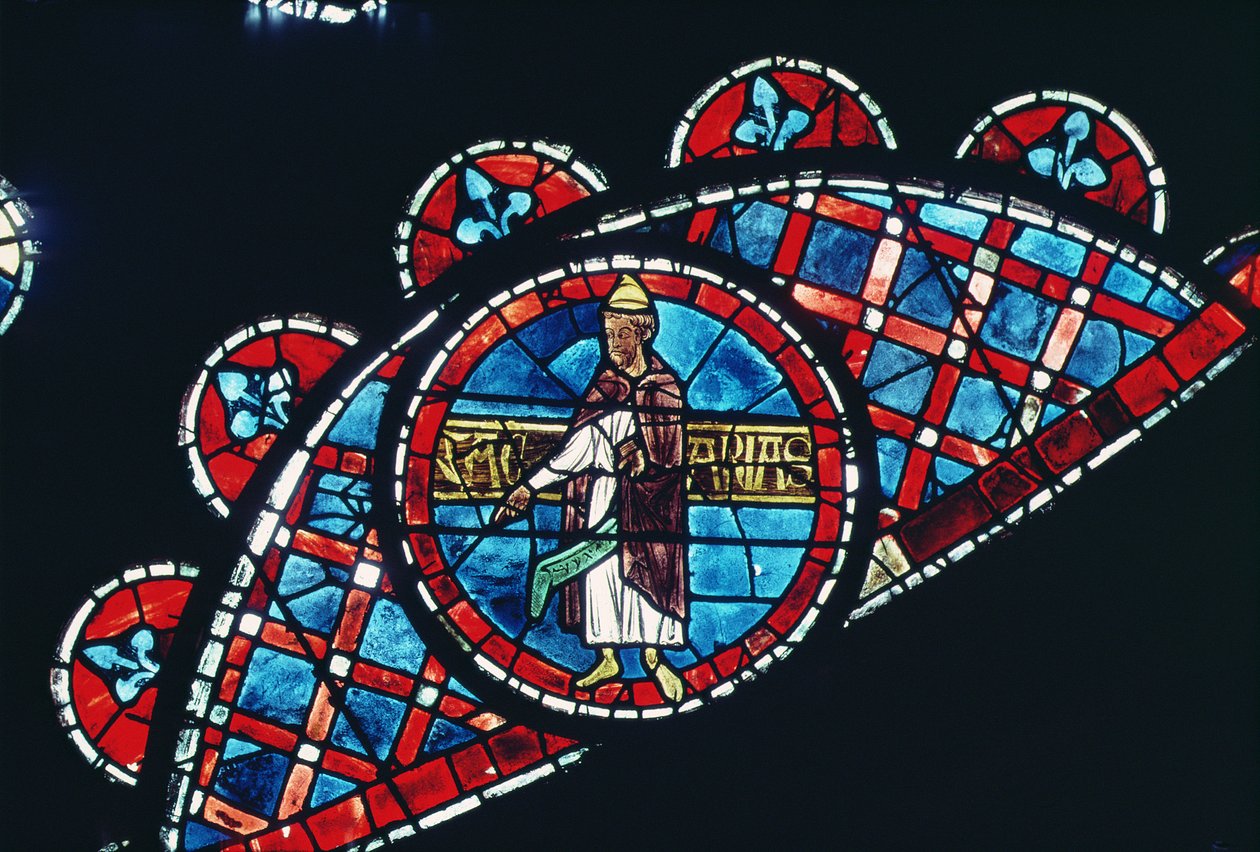 A prophet, detail (north rose window) by French School