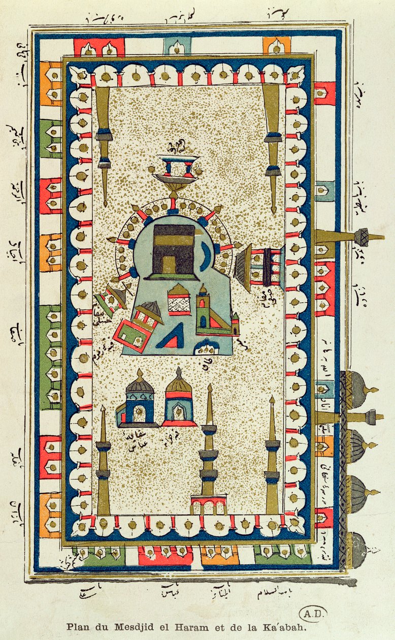 Aerial Plan of the Masjid-el-Haram and the Kaabah, Mecca