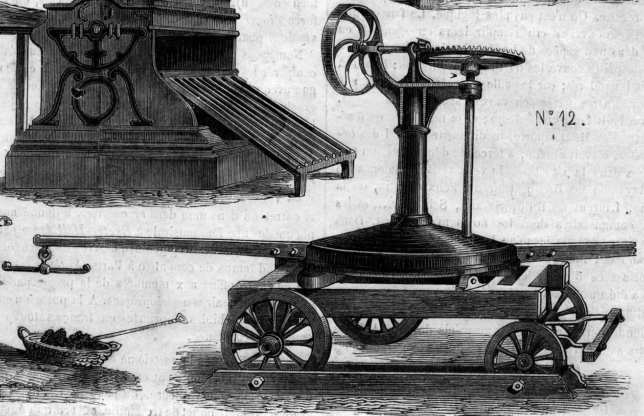 Agricultural Machine: A Portable Manege Presented at the Paris Agricultural Competition in 1860 (engraving in 