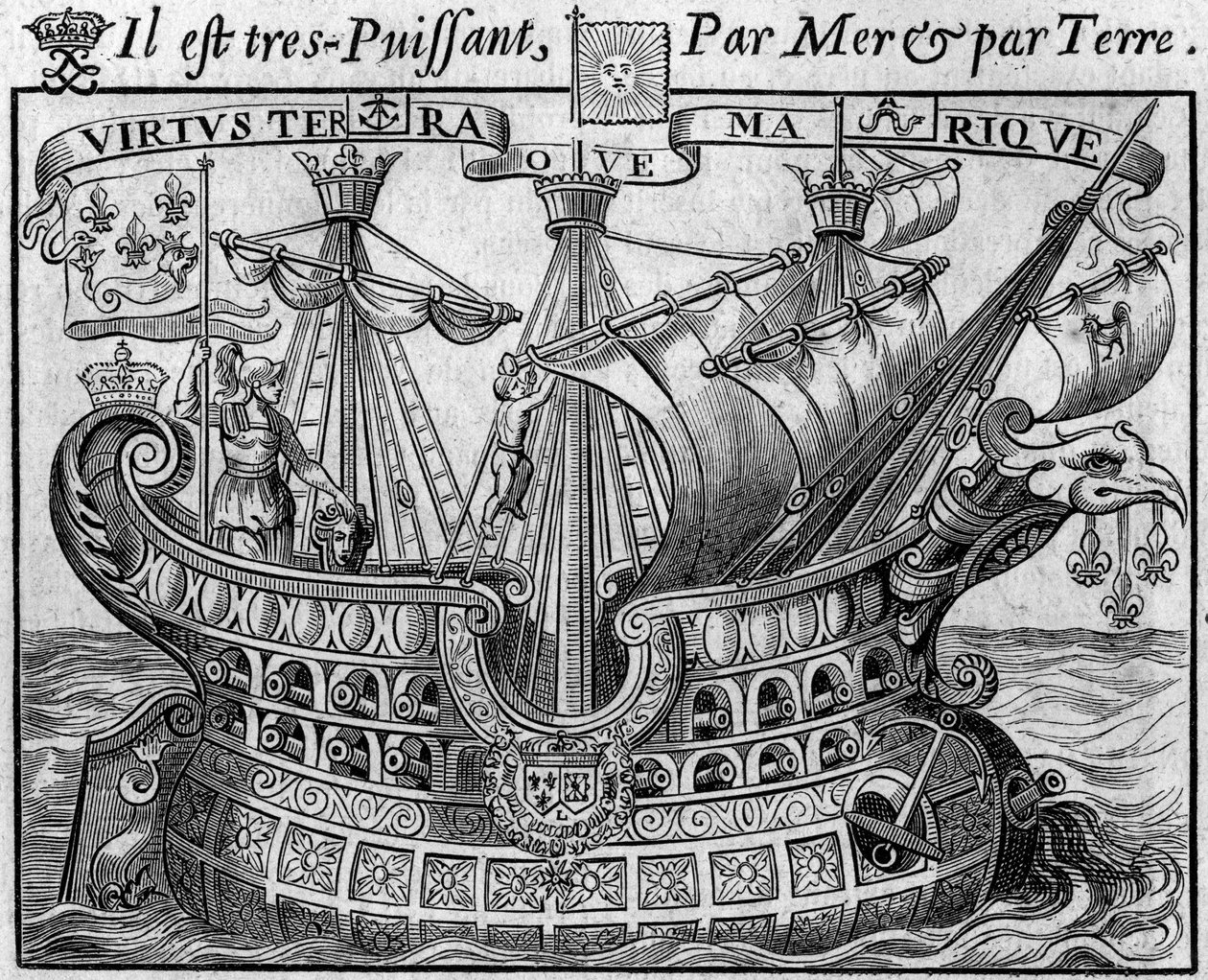 Allegory of French power: The ship of the State by French School
