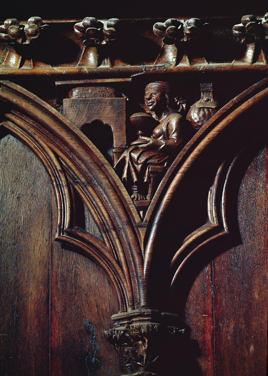 An Alchemist, from a choir stall by French School