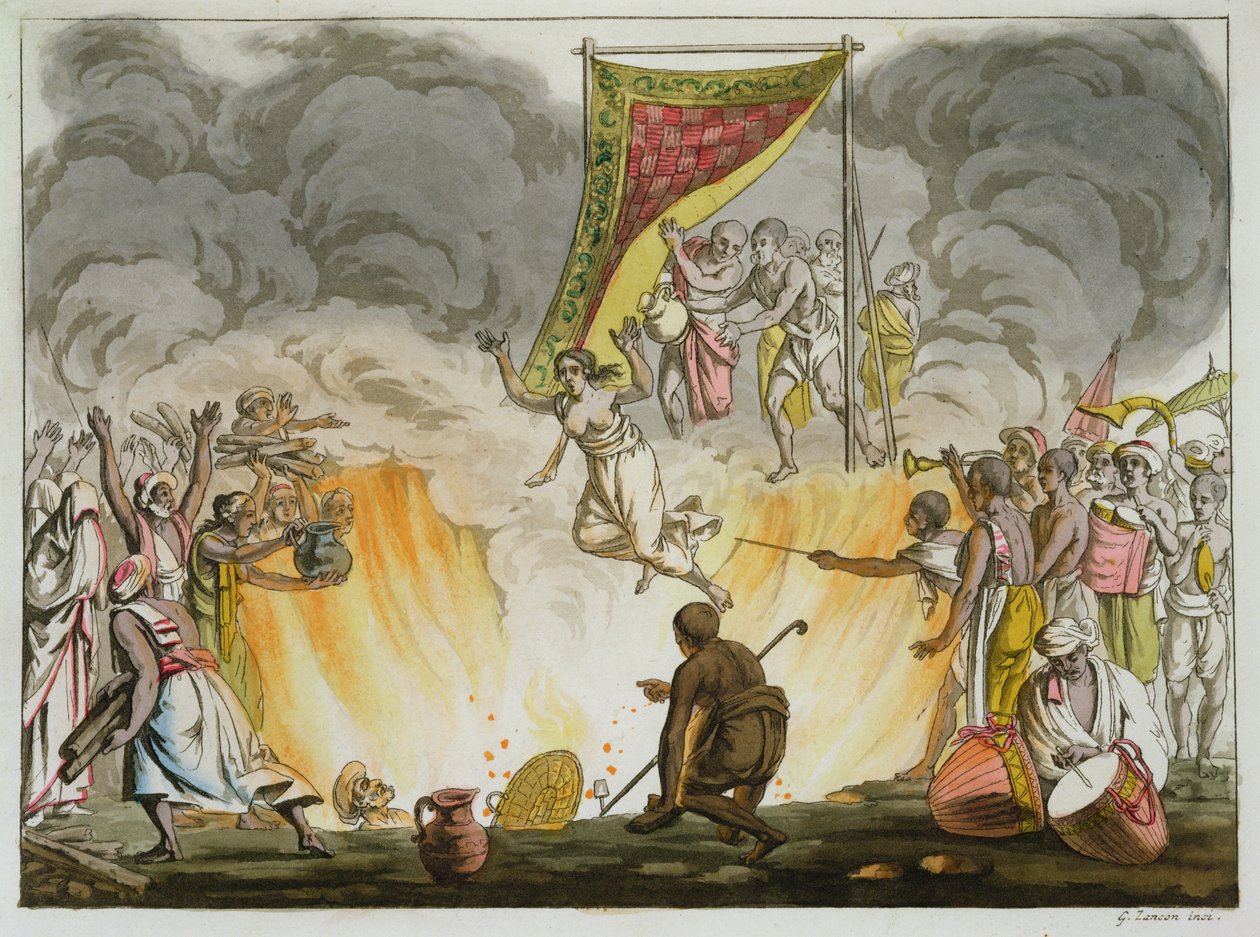 An Indian Widow Burns to Death with her Husband
