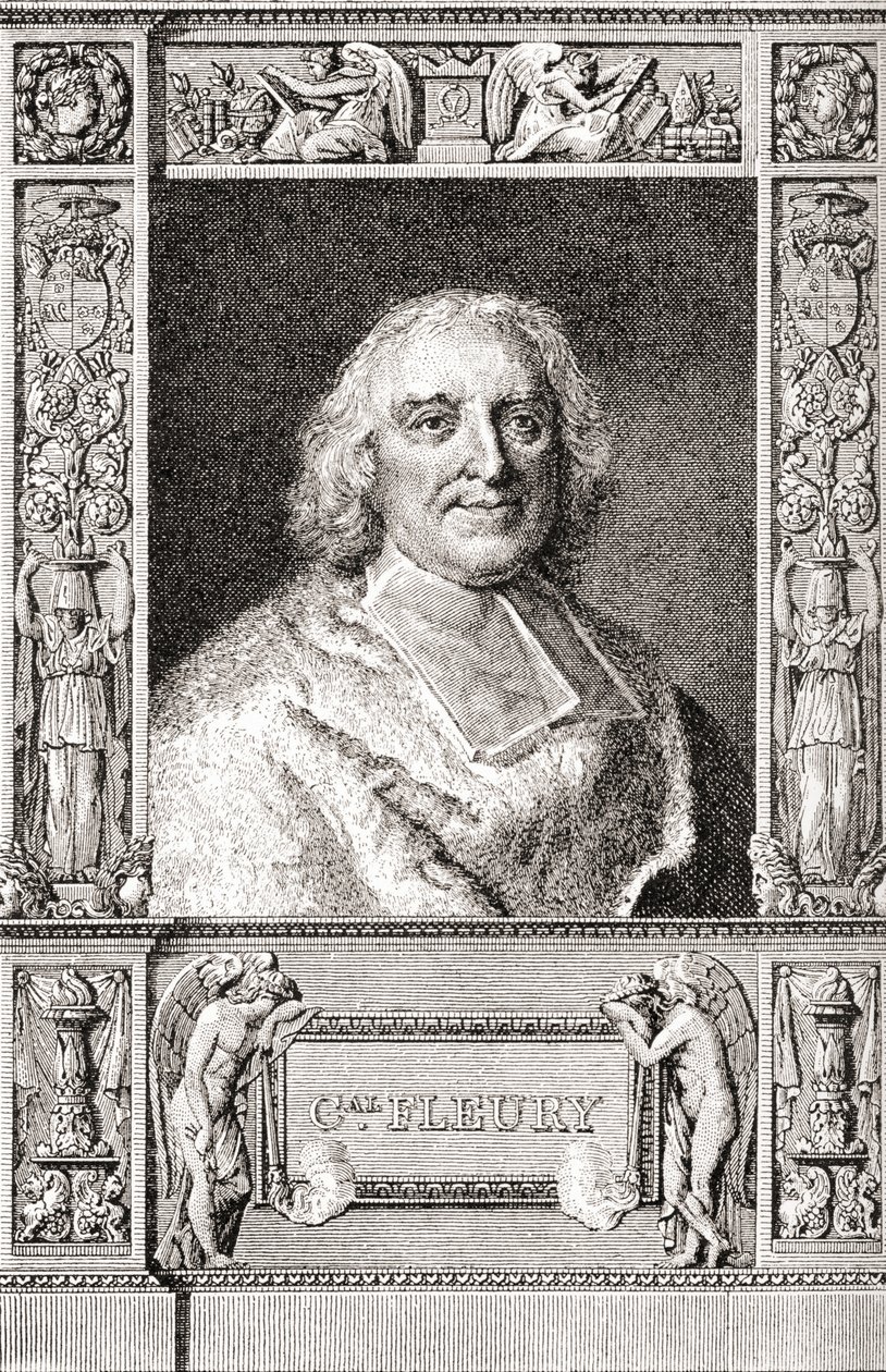 André-Hercule de Fleury, Bishop of Fréjus, French cardinal and chief minister of Louis XV. From Les Heures Libres by French School