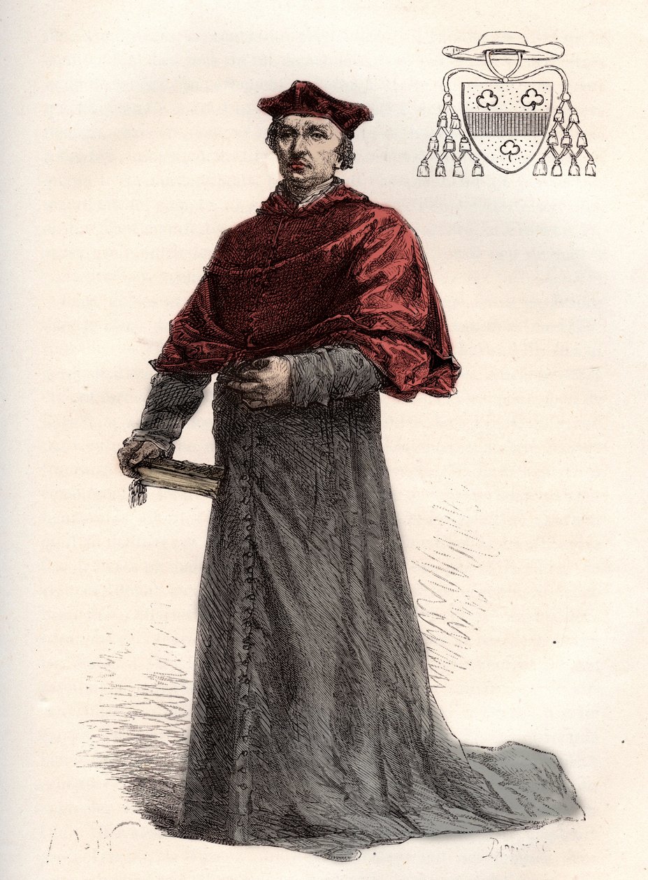 Antoine Duprat, Cardinal Legat Francais - Engraving from 