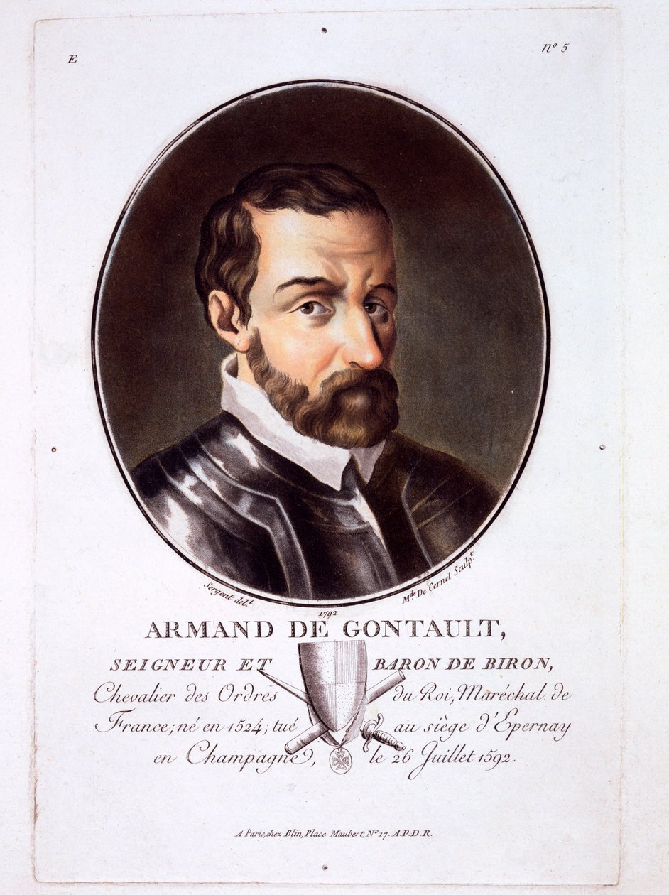 Armand de Gontaut, from Portraits des grands hommes, femmes illustres, et sujets memorables de France by French School