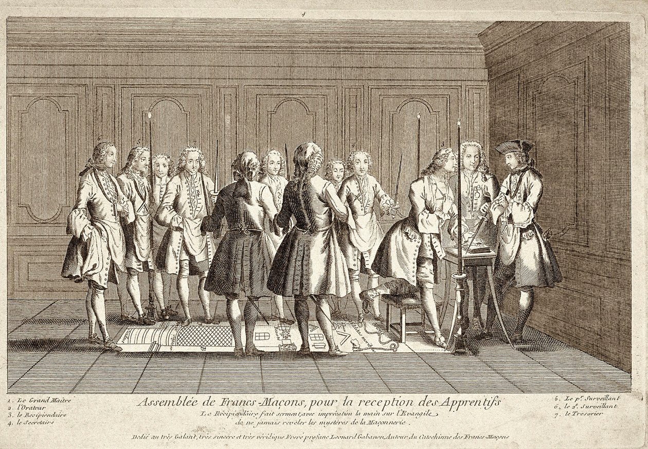 Assembly of Freemasons for the Reception of Apprentices (engraving)