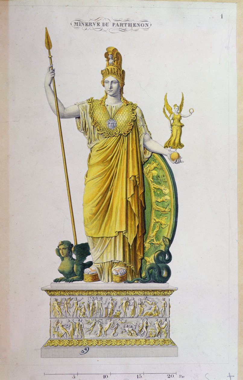 Athena Parthenos, statue from the Parthenon, Athens by French School