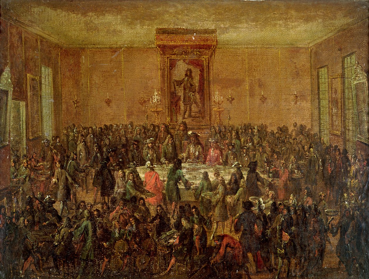 Banquet Given in Honour of Louis XIV (1638-1715) by the Corps Municipal at the Hotel-de-Ville, c.1680 by French School
