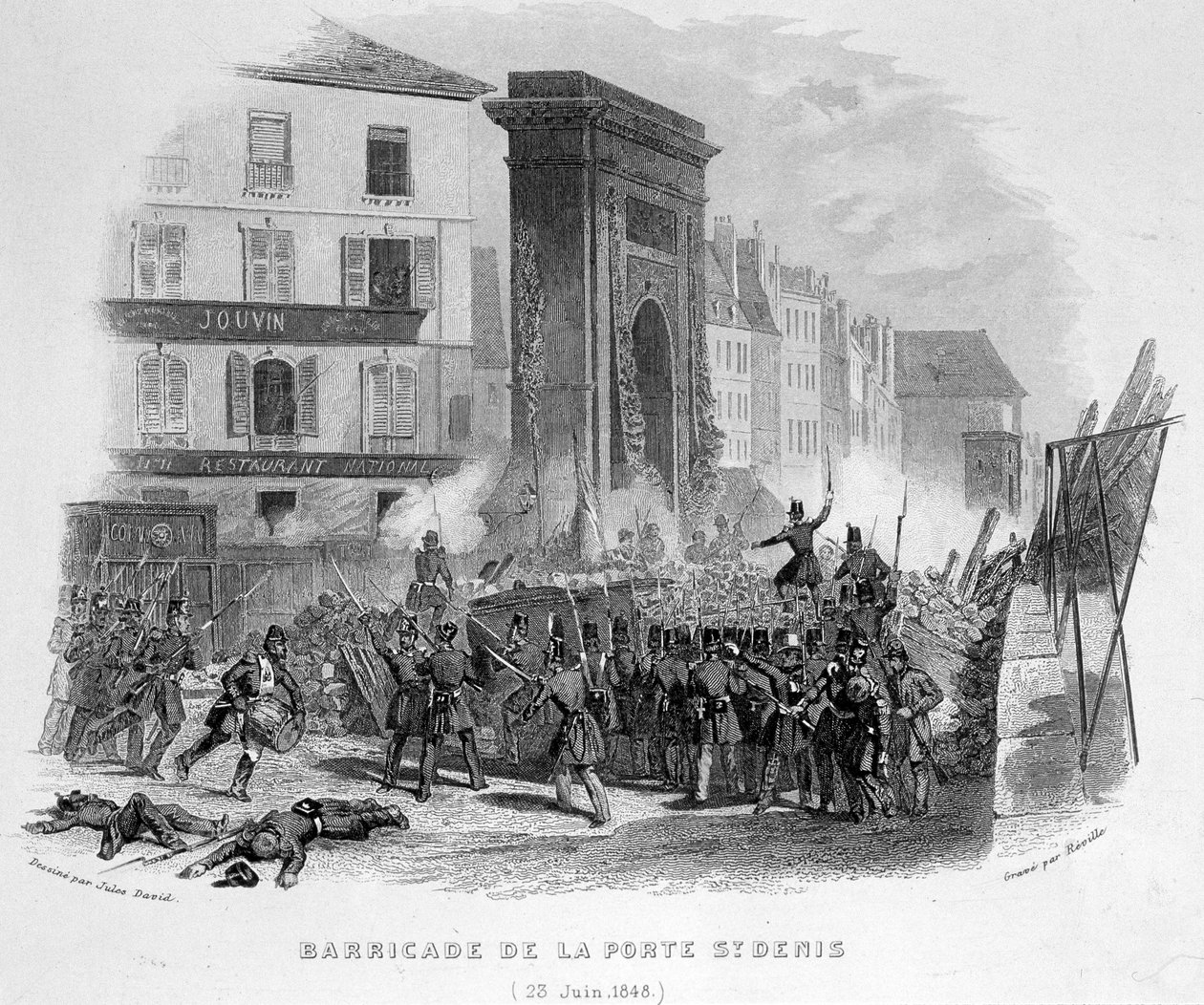 Barricade of the Porte Saint Denis (23 June 1848) - in 