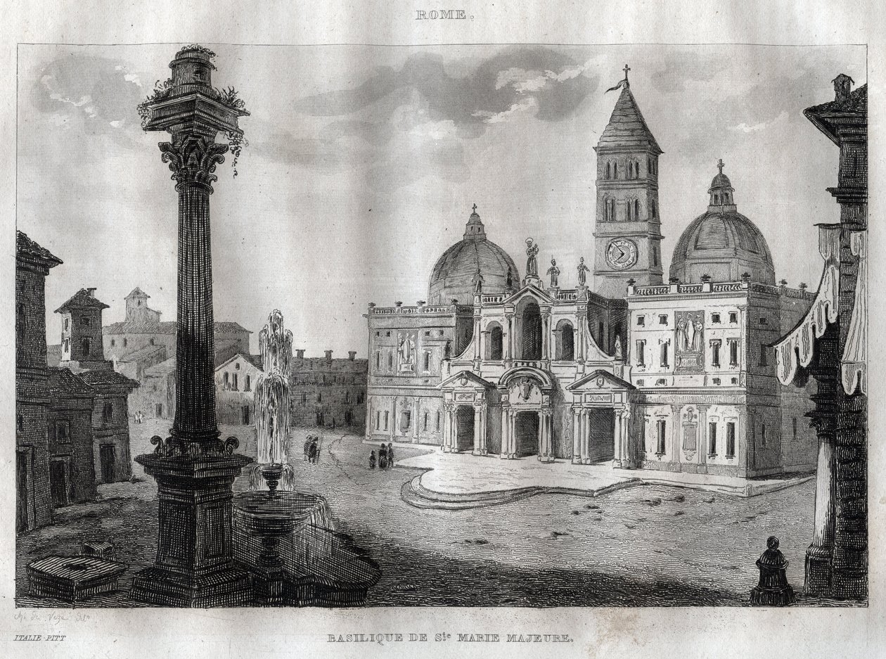 Basilica of Santa Maria Maggiore - Rome - Engraving from 