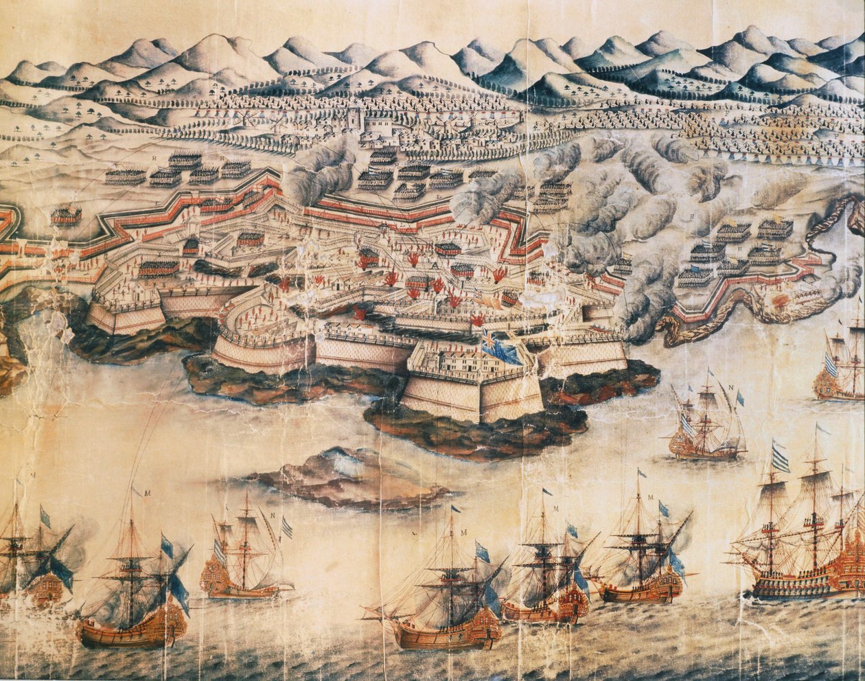 Battle of Port Mahon, Minorca by French School