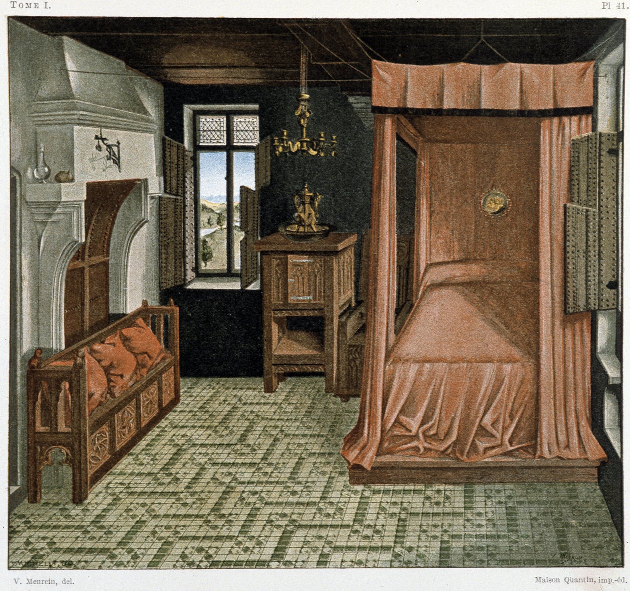 Bedroom in the 15th century by French School