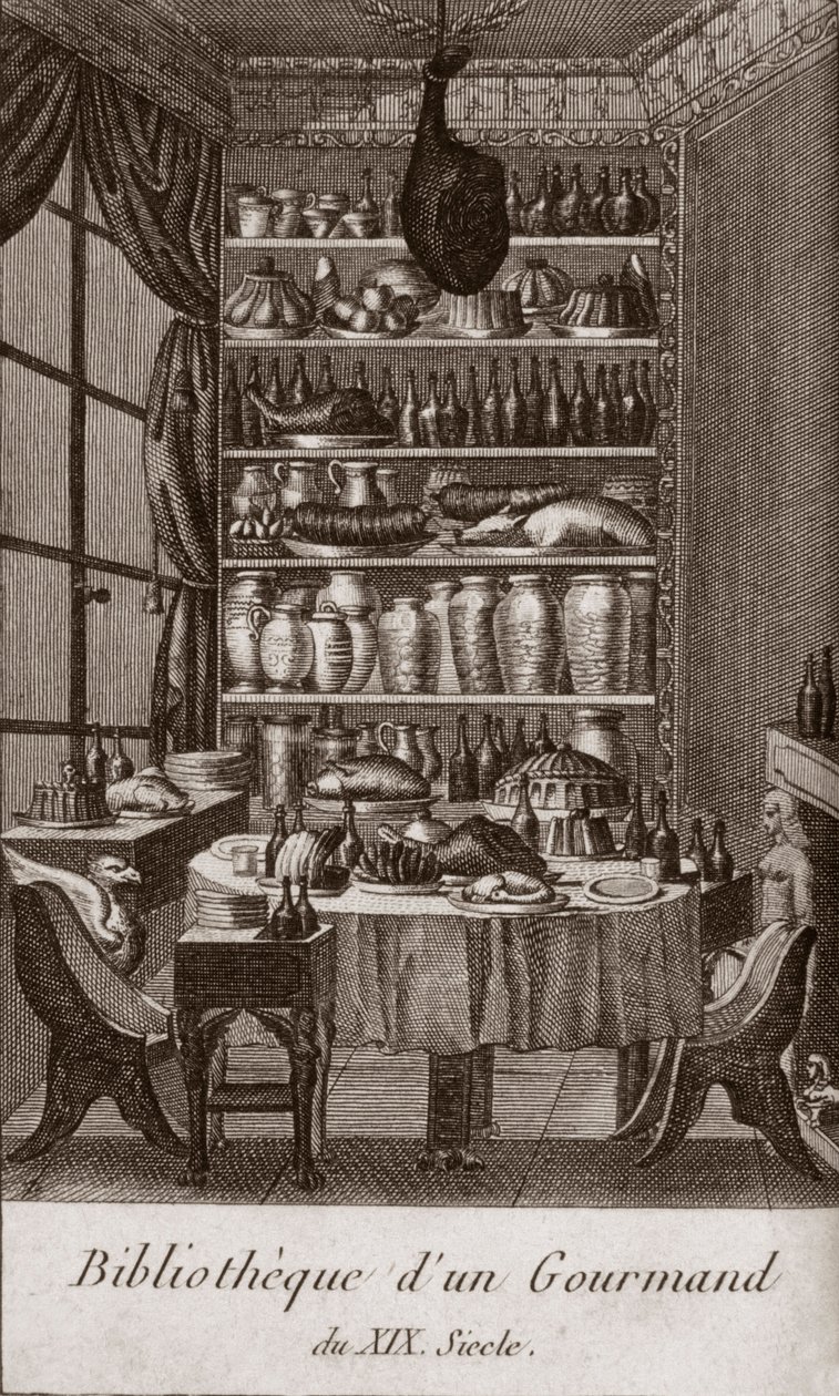 Library of a gourmet of the 19th century by French School