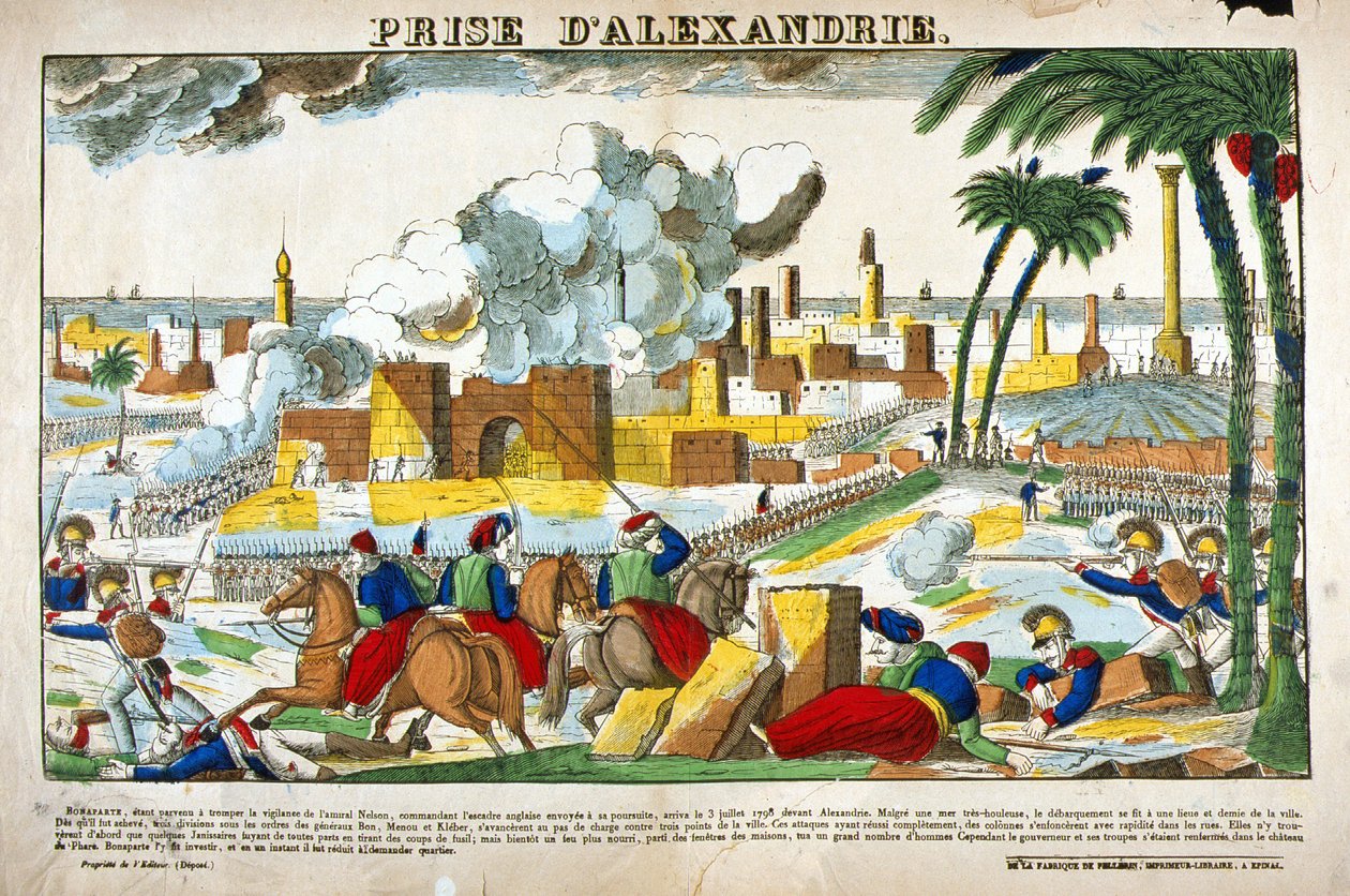 Campaign of Egypt (1798-1801): Capture of Alexandria by the troops of Napoleon Bonaparte in July 1798. Picture of Epinal by French School