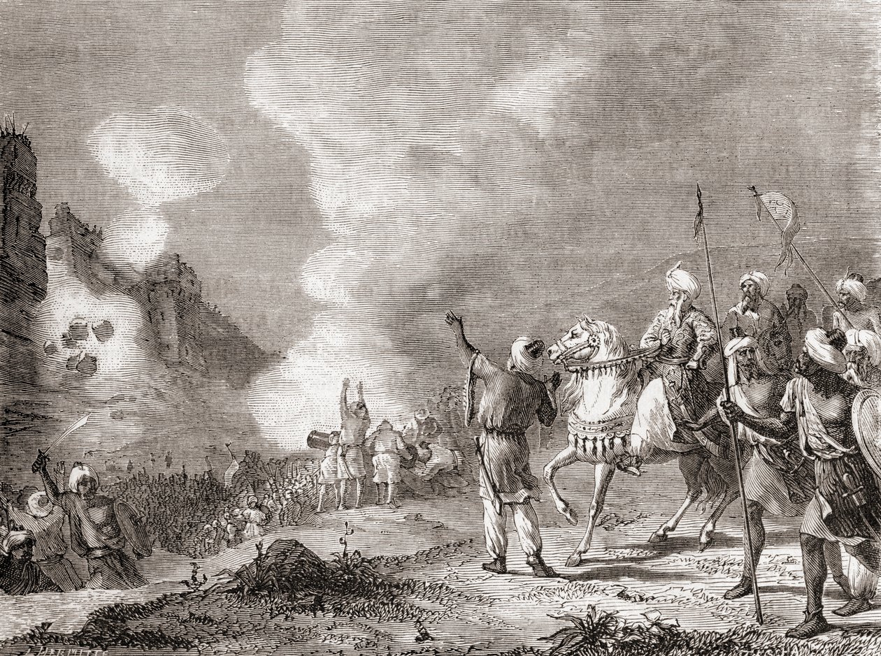 Cannon Being Used as Siege Machines by Sultan Abu Yaqub Yusuf at the Siege of Sijilmasa, Morocco in 1274, from 