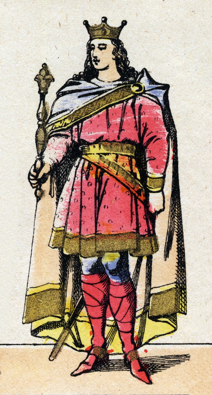 Carolingian dynasty: Portrait of Louis V dit le Faineant (967-987), king of the Franks by French School