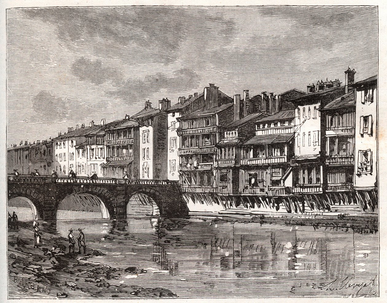 Castres - Languedoc-Roussillon-Midi-Pyrenees - engraving in 