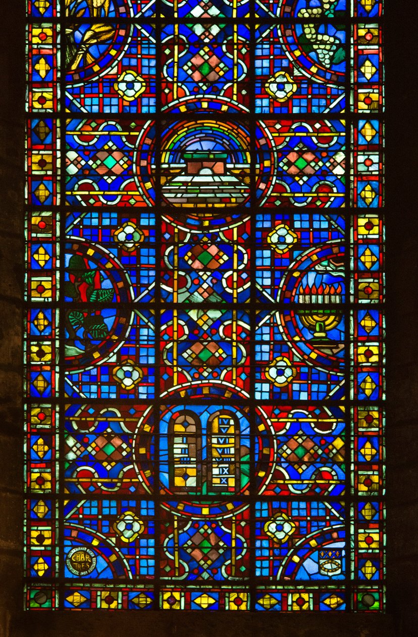 Cathedral of Chartres, Stained Glass: Peace (detail) by French School