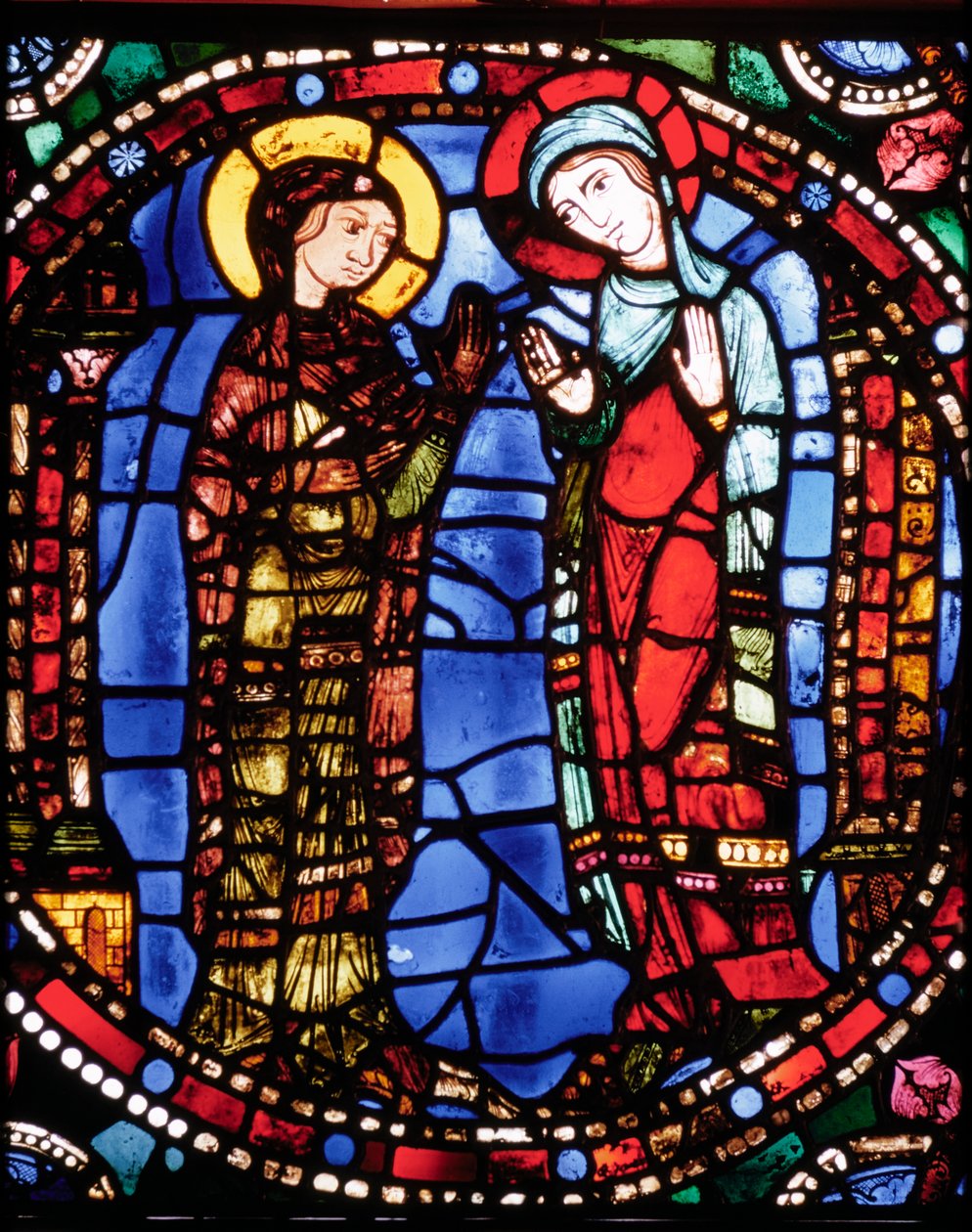 Chartres Cathedral, Stained Glass Window Depicting Annunciation of the Blue Virgin by French School