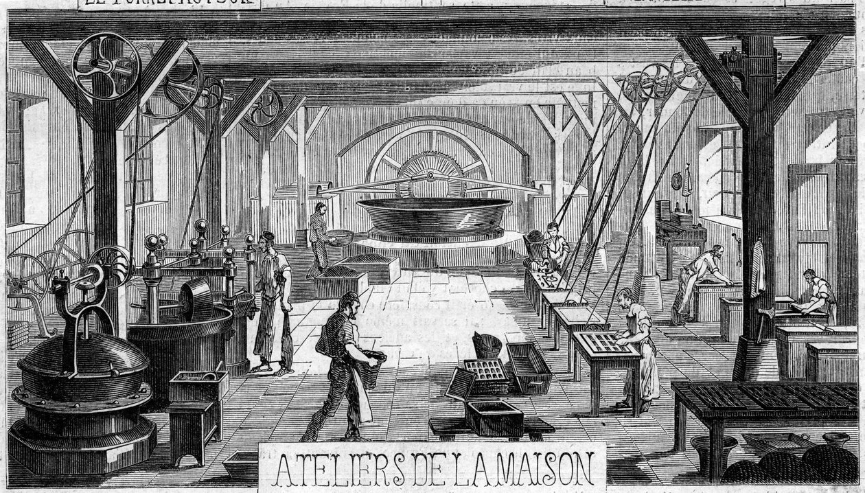 Chocolate manufacturing: internal view of M. Masson
