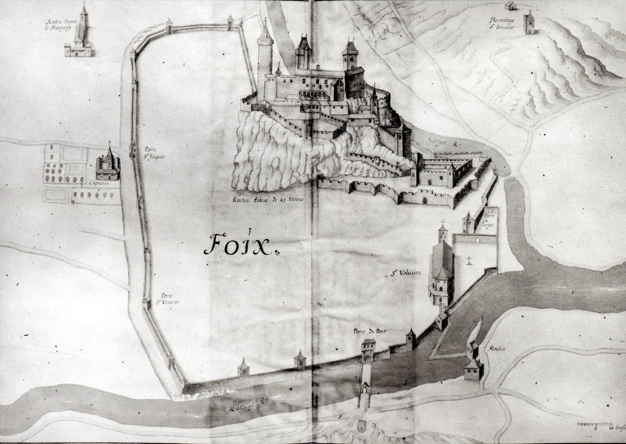 City of Foix, from Grand Atlas, early 17th century by French School