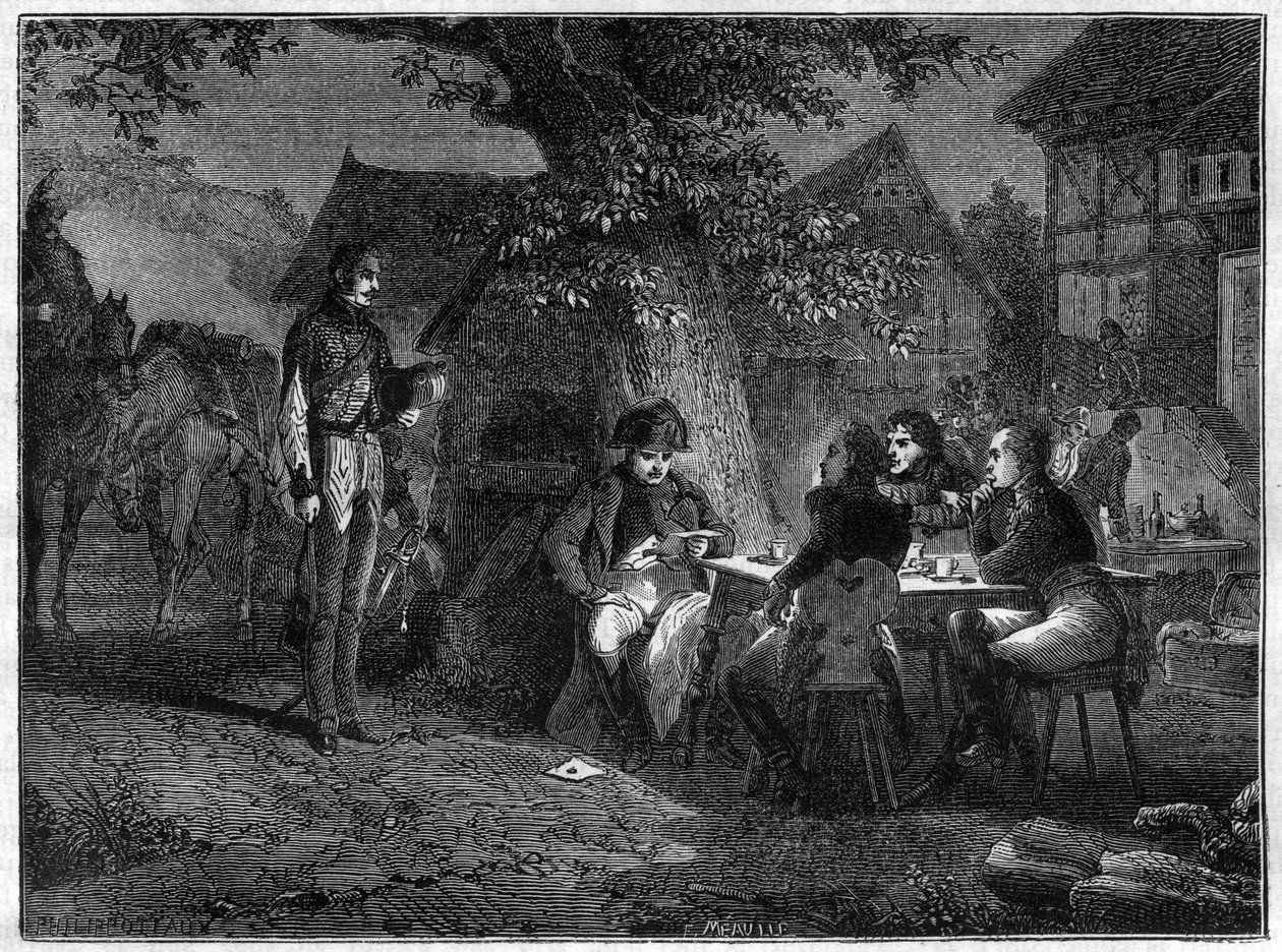 Cold Blood of Napoleon learning of the unfortunate battle of Dennewitz (Germany) on September 8 by French School